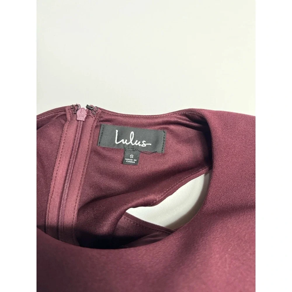 Lulu's Bodycon Fitted‎ Sleeveless Short Tank Dress Burgundy Size S Ruched NWT